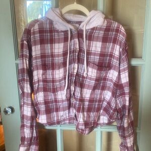 American Eagle Cropped Flannel